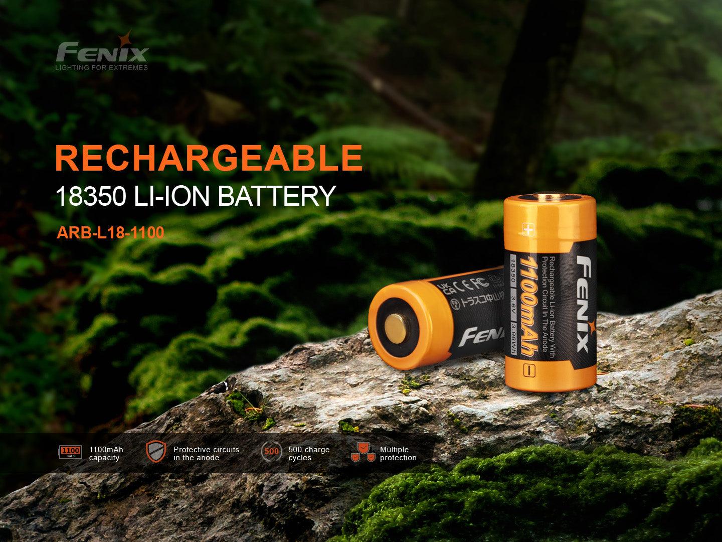 Fenix ARB-L18-1100 - Wiederaufladbarer 18350 Li-Ion-Akku (1100 mAh) - fenixlight