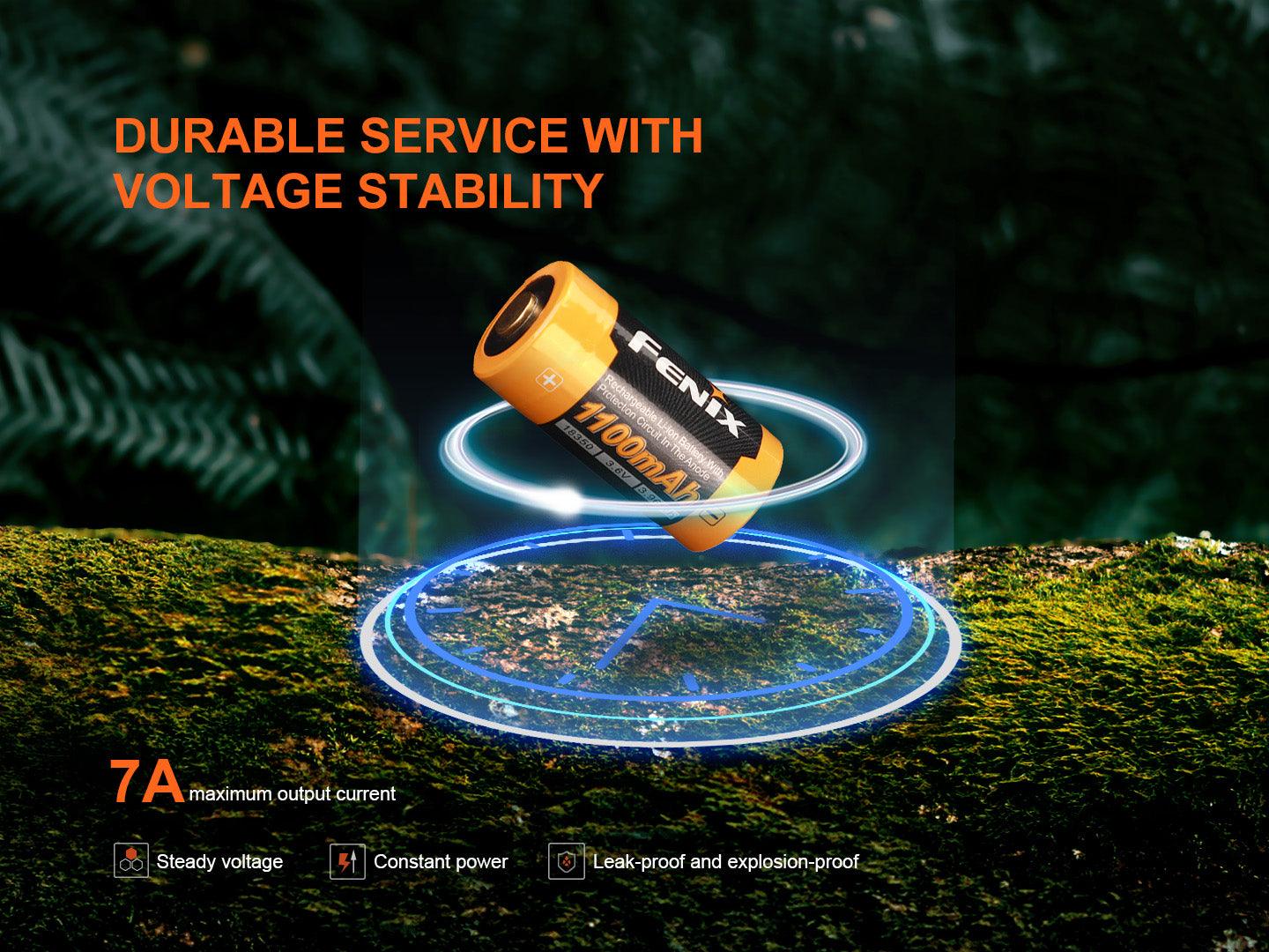 Fenix ARB-L18-1100 - Wiederaufladbarer 18350 Li-Ion-Akku (1100 mAh) - fenixlight