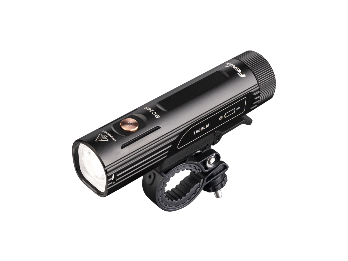 SET - Fenix BC26R ultrastarkes wiederaufladbares Fahrradlicht, 1600 Lumen + Fenix BC05R V2.0 Rücklicht für Pendler & Outdoor-Fans, 15 Lumen