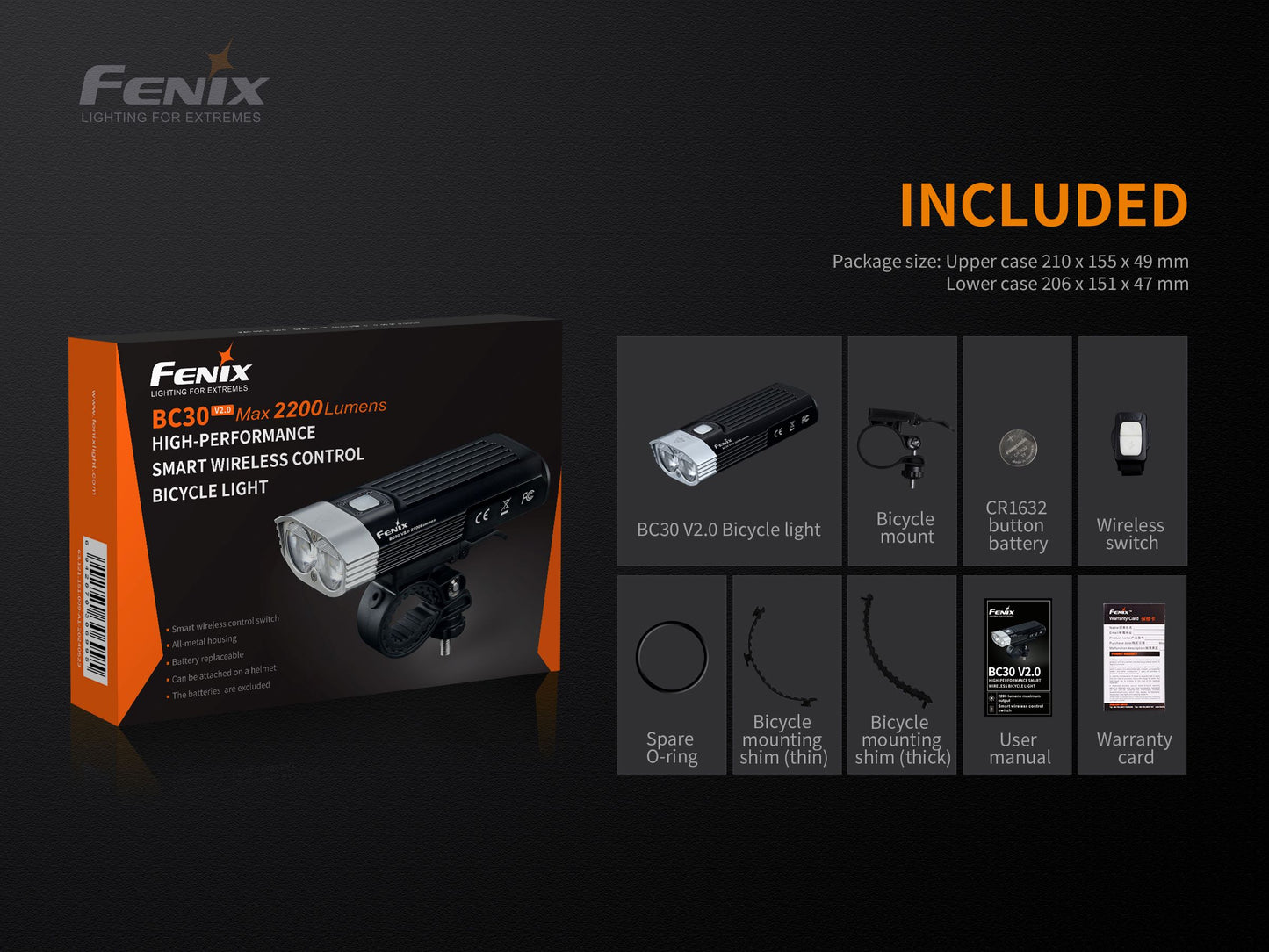 Fenix BC30R Profi Fahrradlicht für Mountainbiker, 2200 Lumen