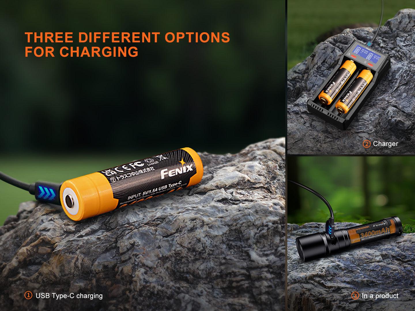 Fenix ARB-L18-3400U V3.0 - USB-Akku 18650 (3400 mAh, Version 3.0) - fenixlight