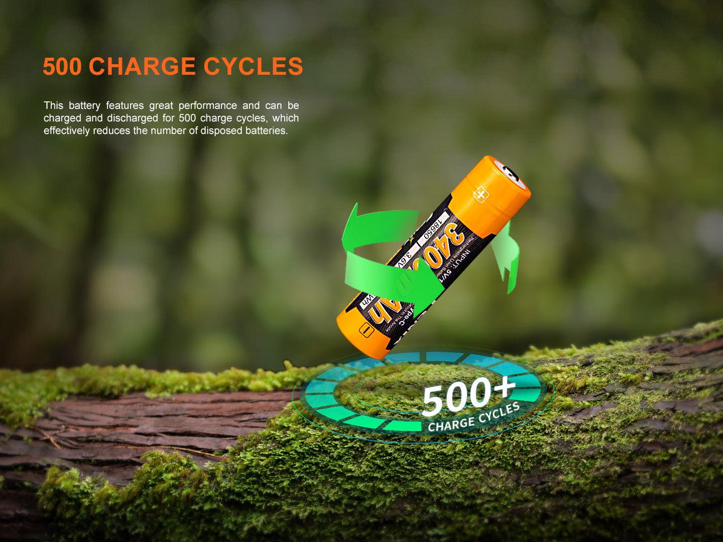 Fenix ARB-L18-3400U V3.0 - USB-Akku 18650 (3400 mAh, Version 3.0) - fenixlight