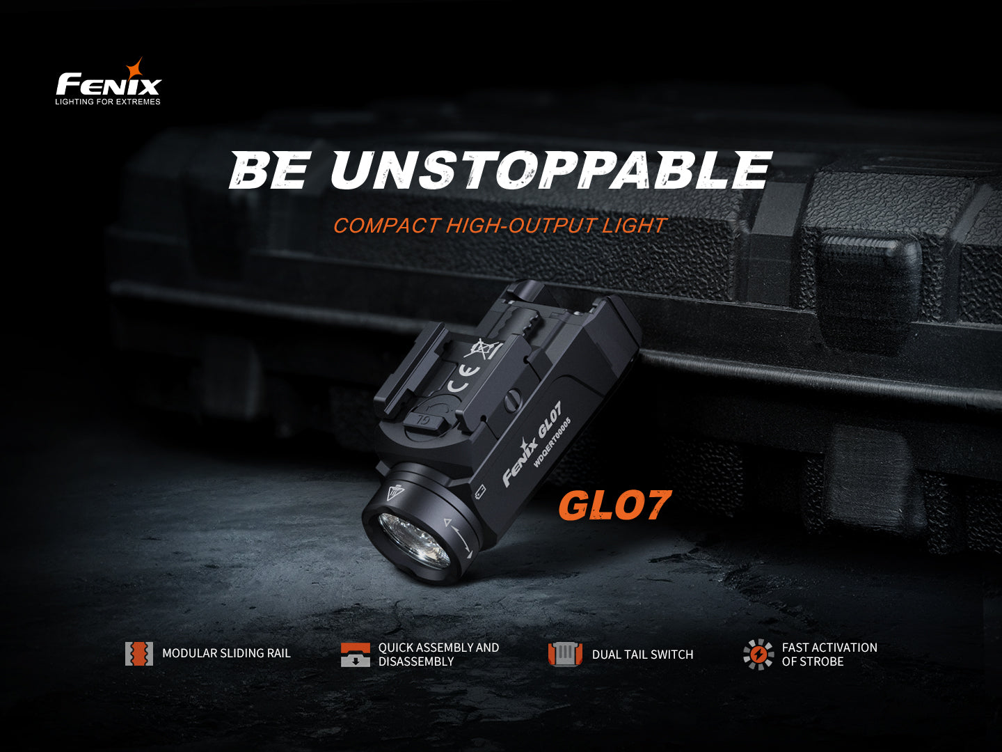 Fenix GL07 Kompakte taktisches Laserlicht/Waffenlicht, 700 Lumen