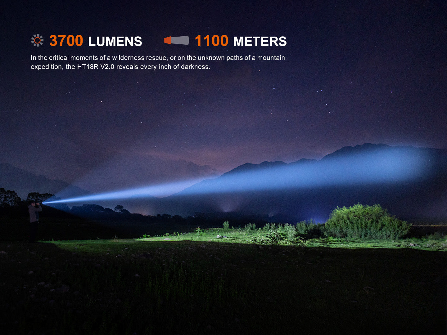 Fenix HT18R V2.0 Multimodus-Taschenlampe mit großer Reichweite, 3700 Lumen