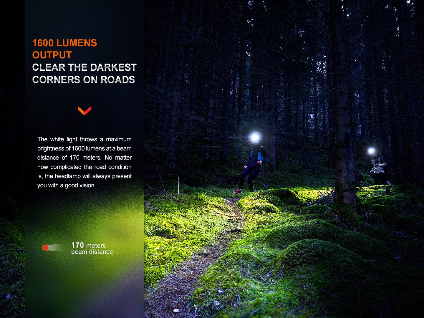 Fenix HM65R-T V2.0 Leichte Magnesium-Stirnlampe für Trailrunning, 1600 Lumen - fenixlight