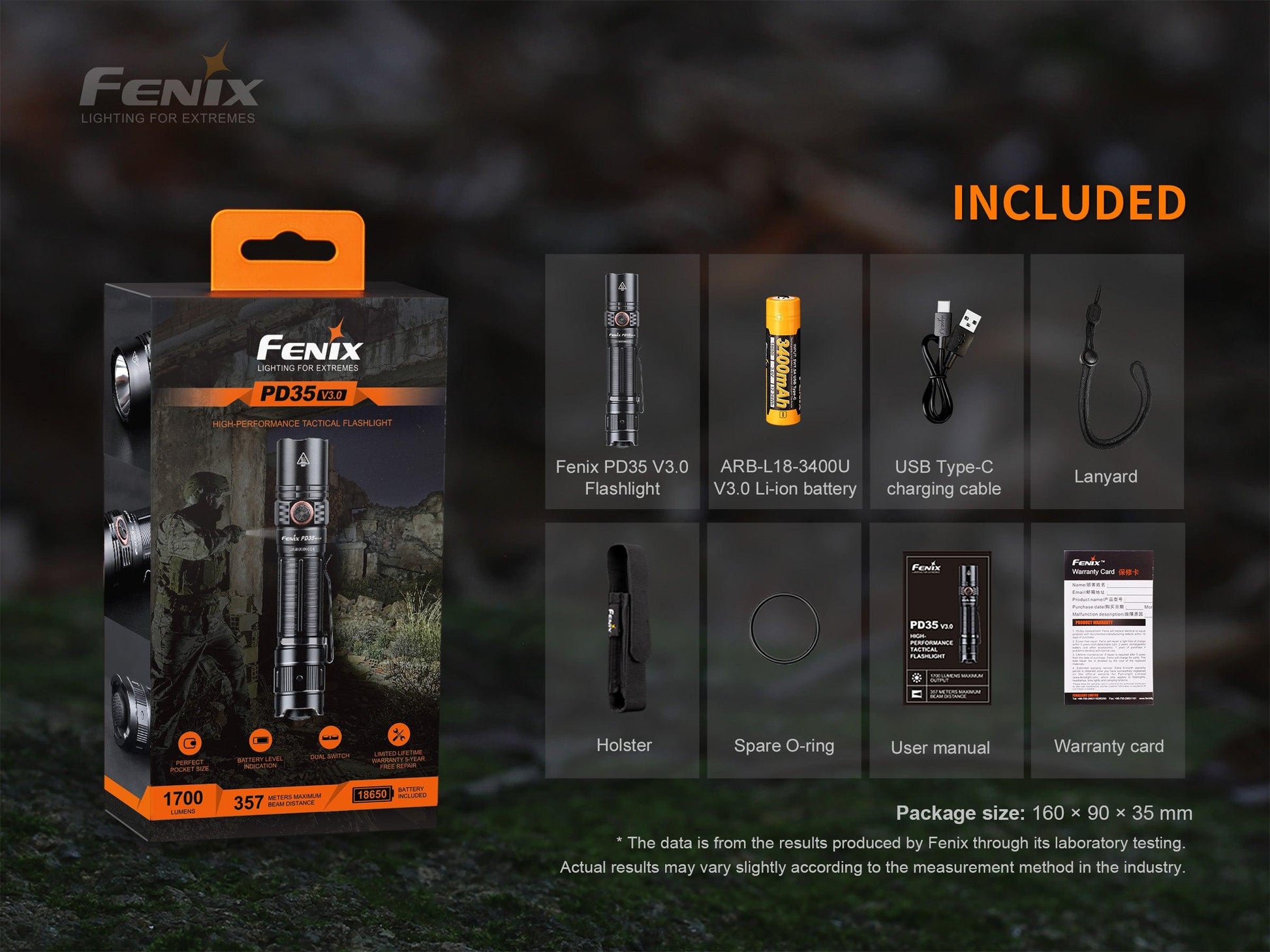 Fenix PD35 V3.0 Neue Generation der taktischen Taschenlampe, 1700 Lumen - fenixlight