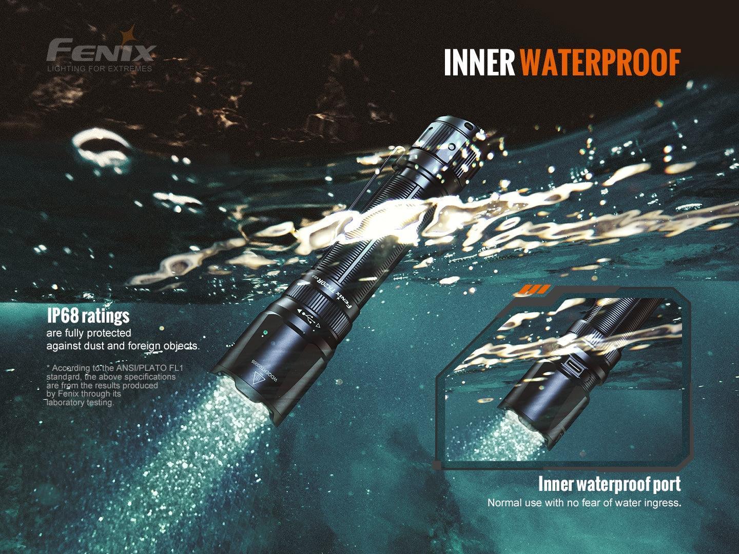 Fenix wasserdichte Taschenlampe IP68 Bewertung Unterwasserbeleuchtung mit innerem wasserdichtem Anschluss