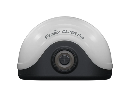 Fenix CL20R Pro wiederaufladbare LED-Campinglampe mit weißem Gehäuse, Vorderansicht