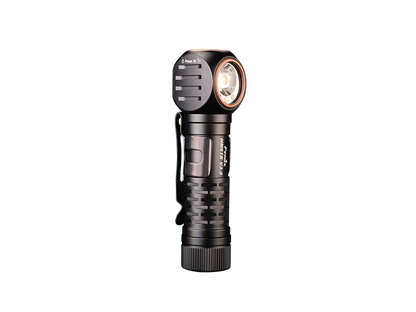 Kompakte LED-Taschenlampe mit abgewinkeltem Kopf, robustem Metallgehäuse und Clip