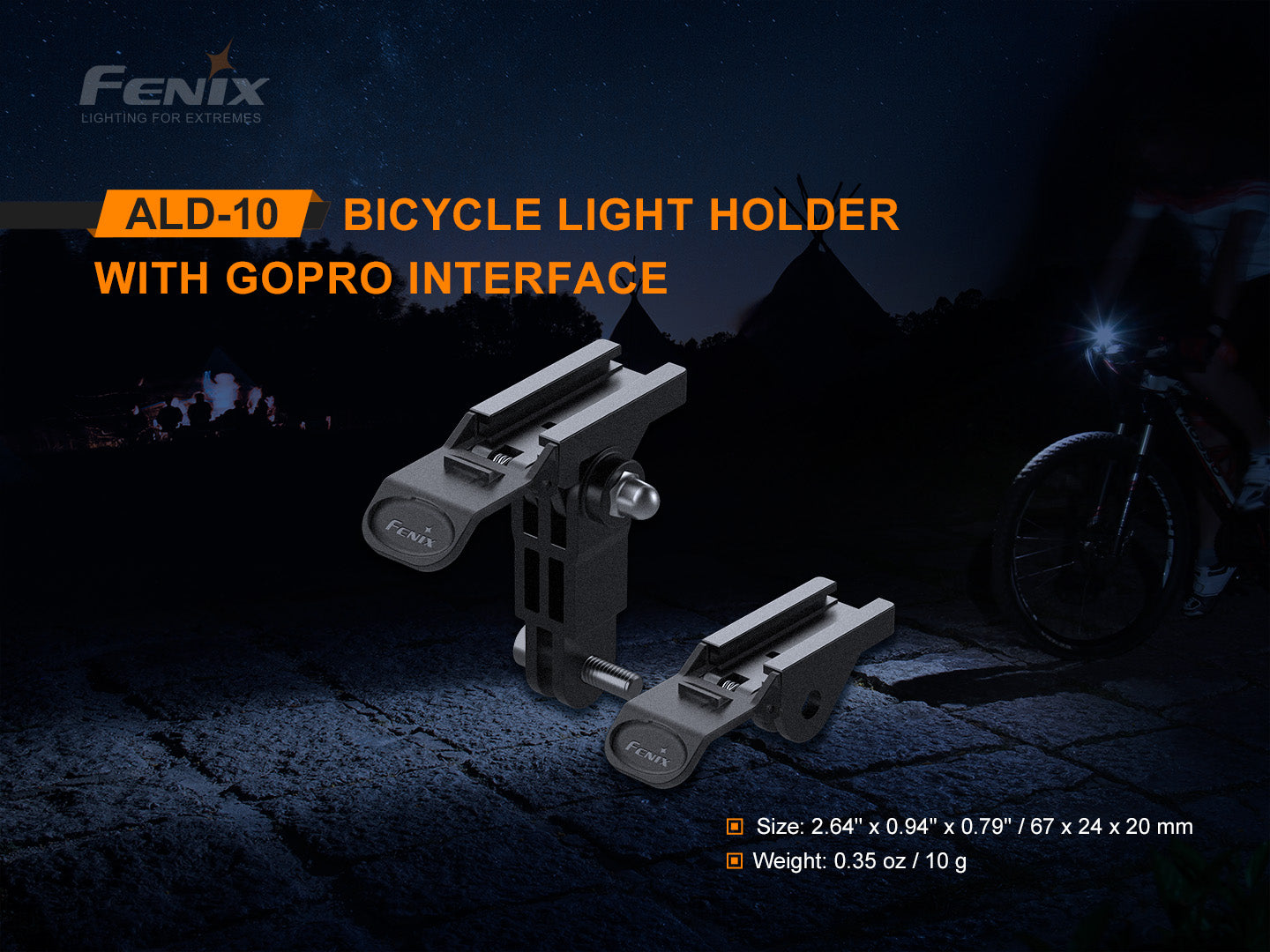 Fenix ALD-10 Fahrradlampenhalterung mit GoPro-Schnittstelle