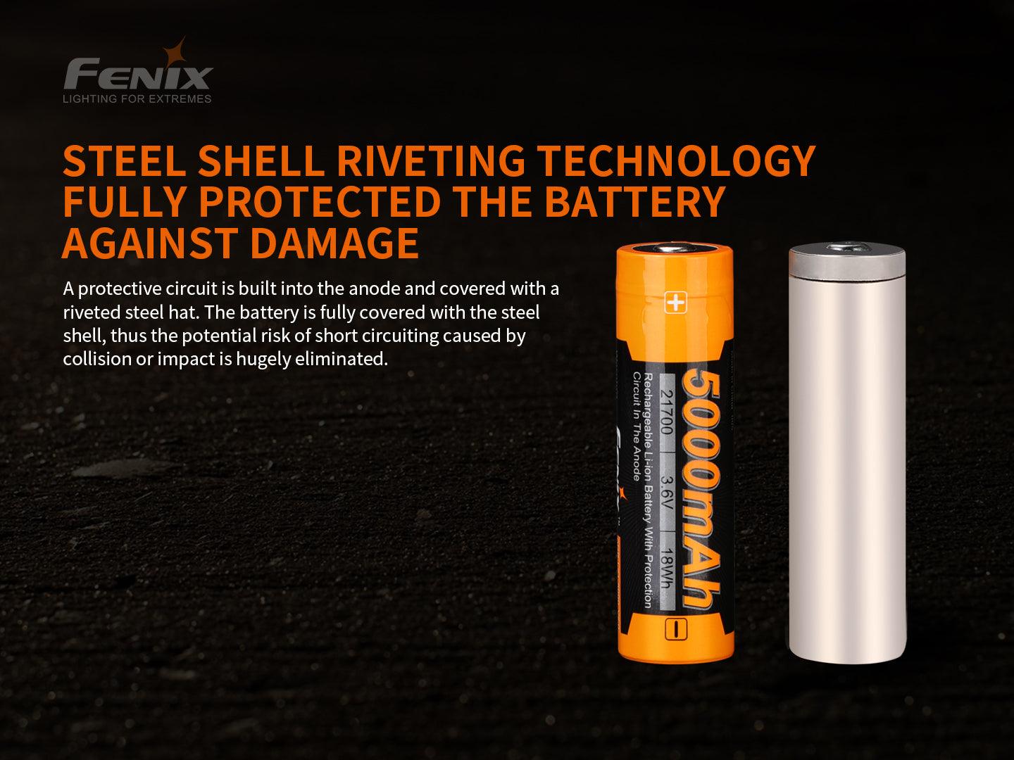 Fenix ARB-L21-5000 V2.0 – 21700 Li-Ion Akku mit 5000 mAh - fenixlight
