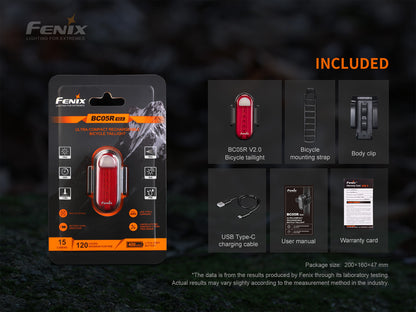 Fenix BC05R V2.0 Rücklicht für Pendler & Outdoor-Fans, 15 Lumen