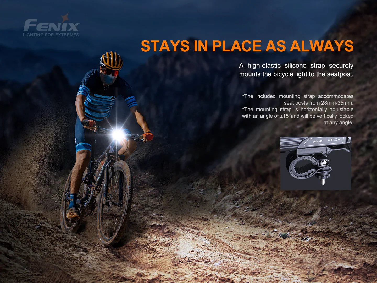 fenix fahrradbeleuchtung Fenix BC26R wiederaufladbares Fahrradlicht Set mit BC05R V2.0 Rücklicht, 1600 Lumen