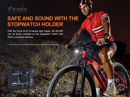 SET - Fenix BC26R ultrastarkes wiederaufladbares Fahrradlicht, 1600 Lumen + Fenix BC05R V2.0 Rücklicht für Pendler & Outdoor-Fans, 15 Lumen