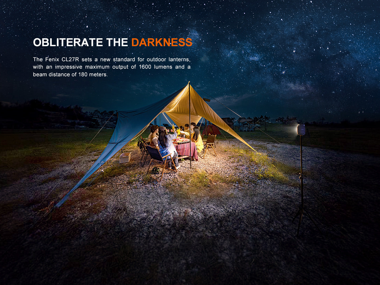 Fenix CL27R multifunktionale Outdoor-Laterne mit Spot- & Flutlicht, 1600 Lumen