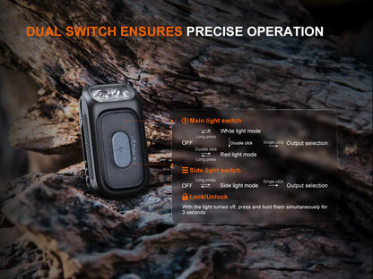 Fenix E04R Minilicht mit 360° drehbarem Clip, 400 Lumen
