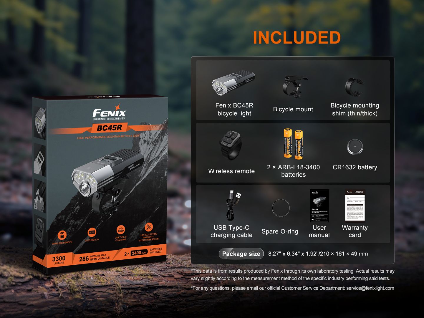 Fenix BC45R Hochleistungs Fahrradlicht, 3300 Lumen