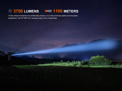 Fenix HT18R V2.0 Multimodus-Taschenlampe mit großer Reichweite, 3700 Lumen