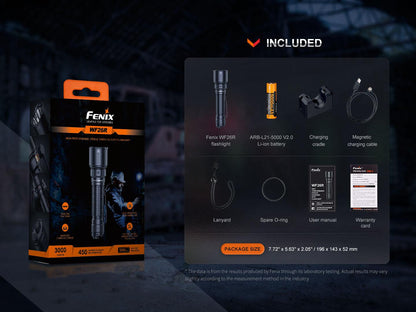 Fenix WF26R High-Performance Taschenlampe mit Ladehalterung, 3000 Lumen - fenixlight