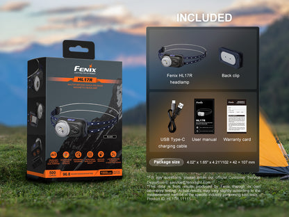Fenix HL17R – kompakte Multifunktions-Stirnlampe mit Gestenerkennungsfunktion, 500 Lumen
