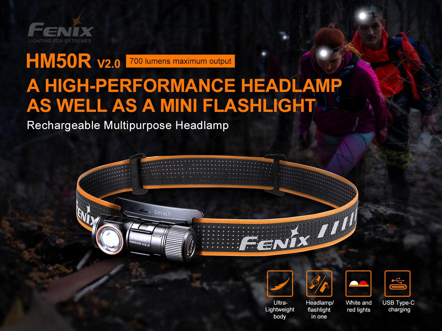 Fenix HM50R V2.0 Wiederaufladbare vielseitige Stirnlampe 700 Lumen - fenixlight