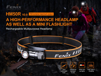 Fenix HM50R V2.0 Wiederaufladbare vielseitige Stirnlampe 700 Lumen - fenixlight