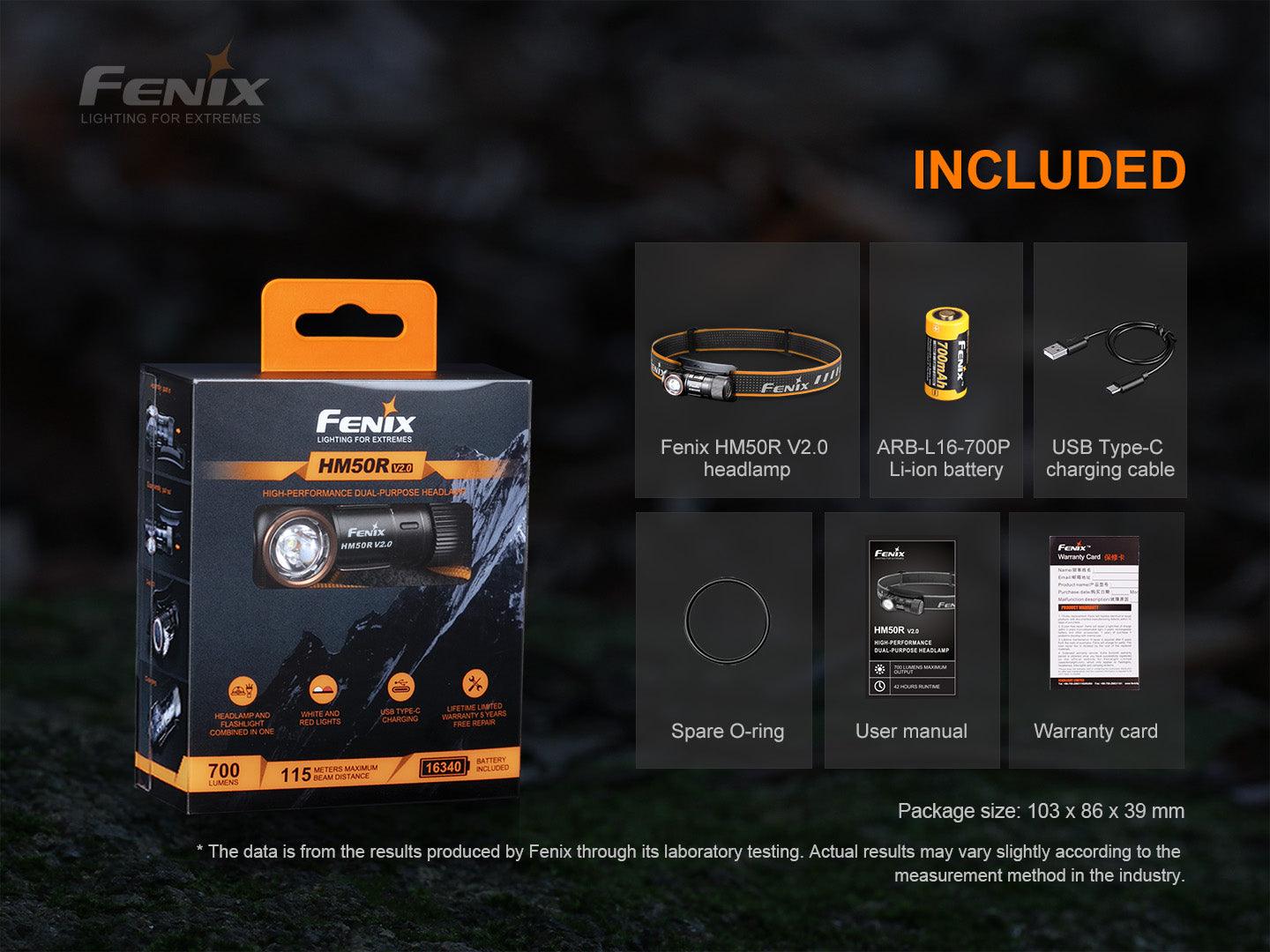 Fenix HM50R V2.0 Wiederaufladbare vielseitige Stirnlampe 700 Lumen - fenixlight