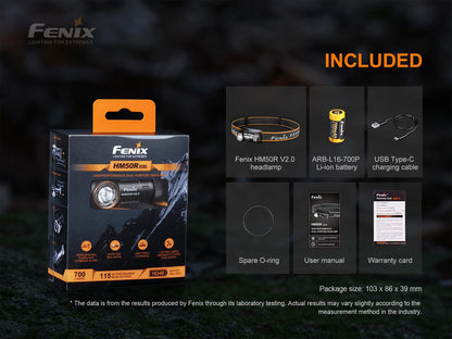 Fenix HM50R V2.0 Wiederaufladbare vielseitige Stirnlampe 700 Lumen - fenixlight