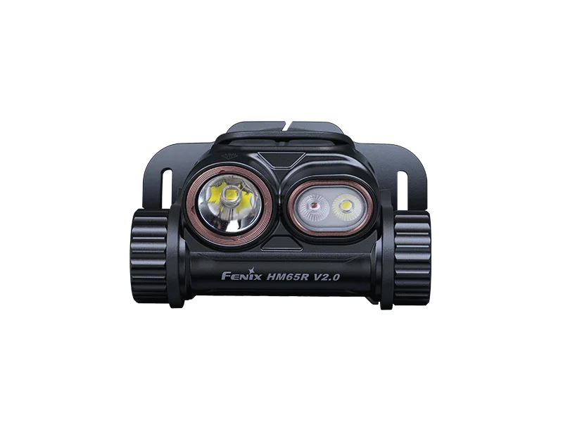 Fenix HM65R V2.0 wiederaufladbare Stirnlampe aus Magnesium in Frontansicht