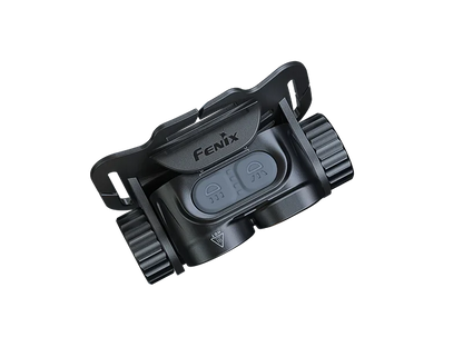 Detailansicht der Bedienelemente der Fenix HM65R V2.0 Stirnlampe
