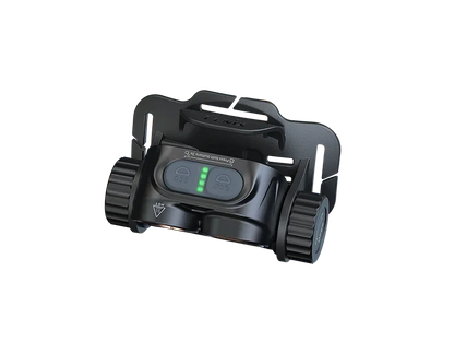 Fenix HM65R V2.0 Stirnlampe Detailansicht der Bedienelemente und Halterung