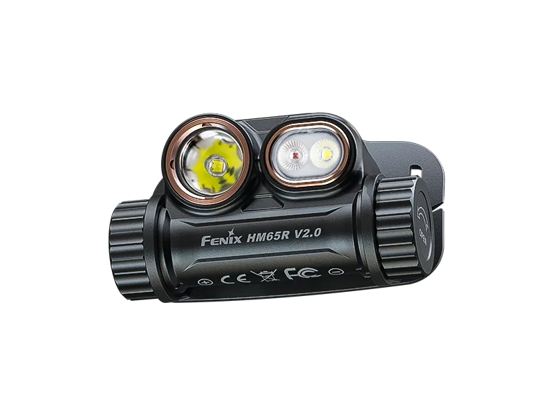 Fenix HM65R V2.0 wiederaufladbare Stirnlampe in Schwarz aus Magnesium