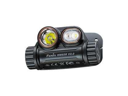 Fenix HM65R V2.0 wiederaufladbare Stirnlampe in Schwarz aus Magnesium