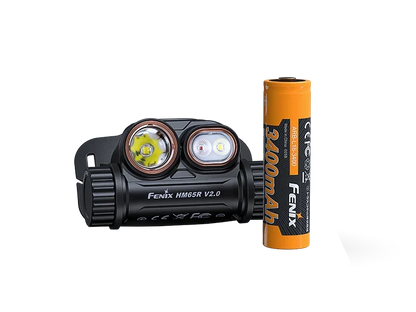 Fenix HM65R V2.0 wiederaufladbare Stirnlampe mit passendem 3400mAh Akku