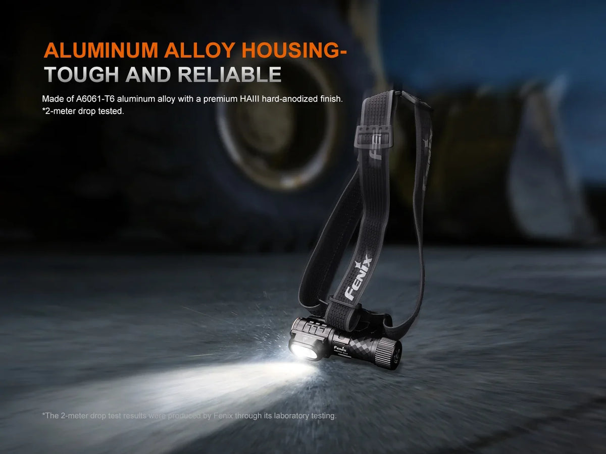 Fenix HM71R V2.0 Industrie Stirnlampe mit Aluminiumgehäuse in Aktion