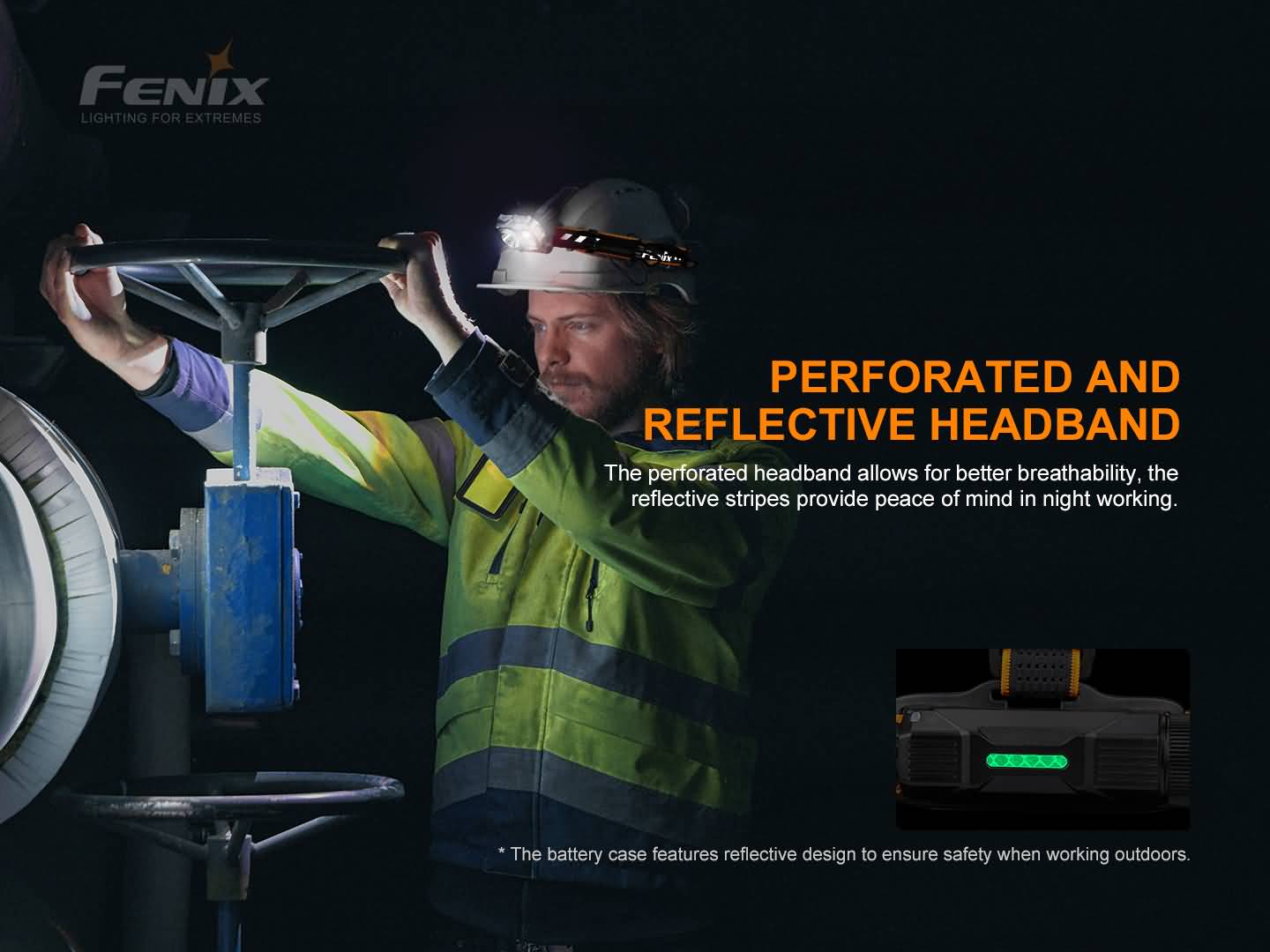 Fenix HP25R V2.0 wiederaufladbare Arbeits-Stirnlampe mit extrem langer Laufzeit, 1600 Lumen