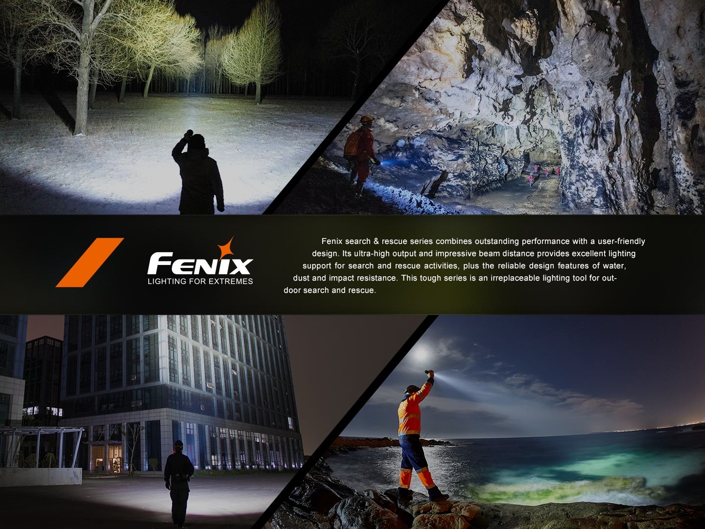 Fenix LR40R V2.0 Superhelle Hochleistungs-Suchlampe mit Spot- und Flutlichtfunktion, 15000 Lumen