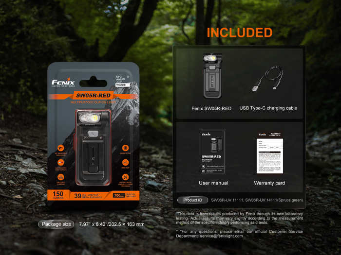 Fenix SW05R-RED kompakte Taschenlampe mit weißem und rotem Licht, 150 Lumen (Weißlicht) (Kopie)